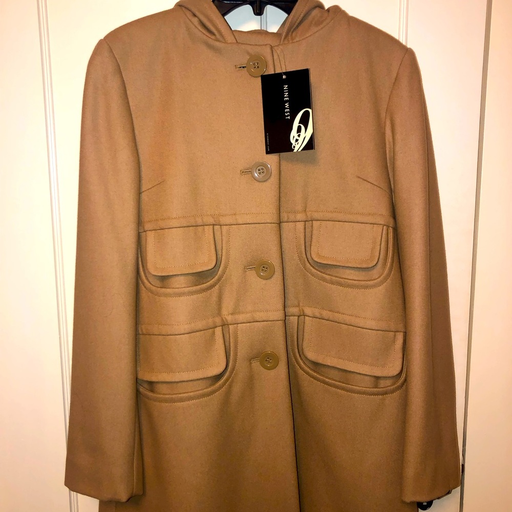 NWT Nine West Hooded Stadium Coat